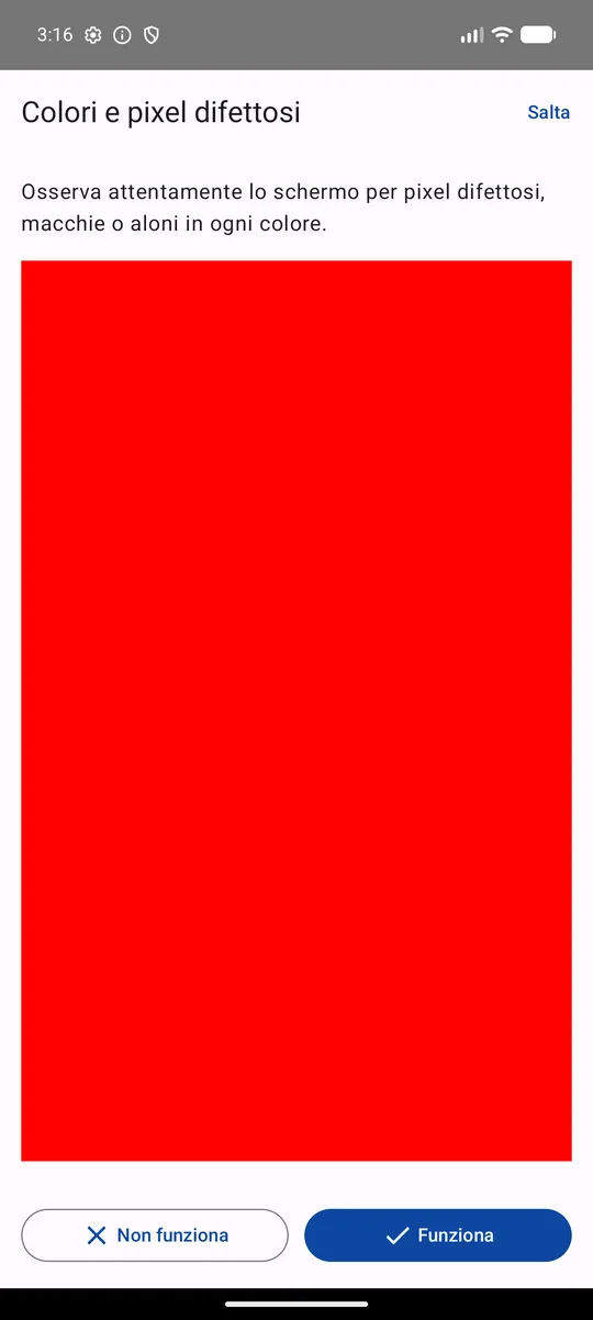 Il test dei colori per trovare pixel difettosi